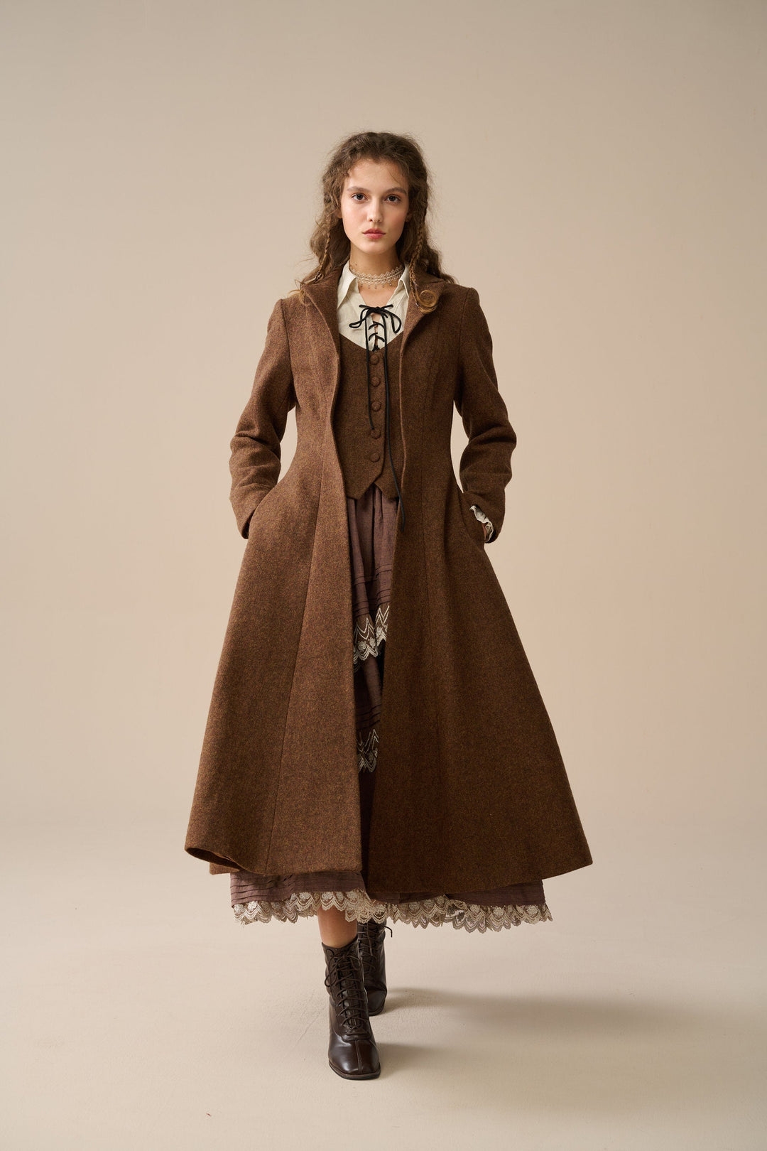 Doreen 15 |Vest-Layered 100% Wool Coat