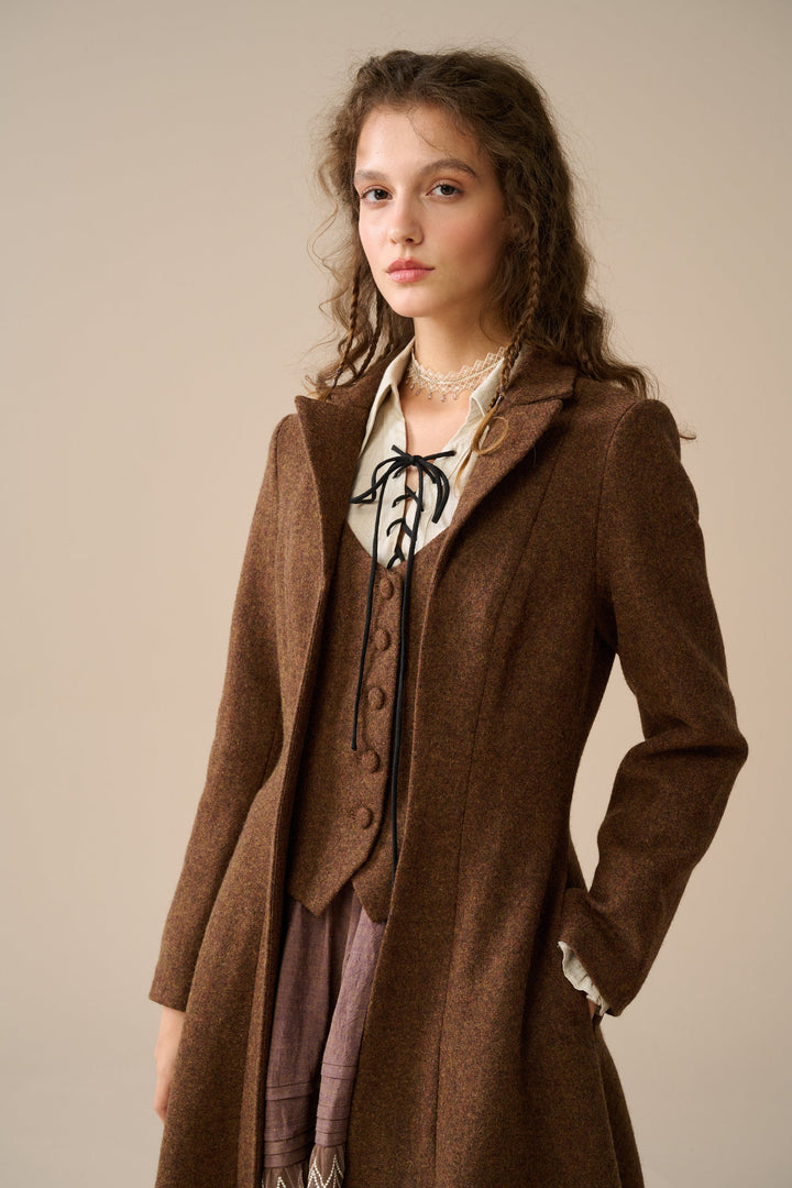 Doreen 15 |Vest-Layered 100% Wool Coat