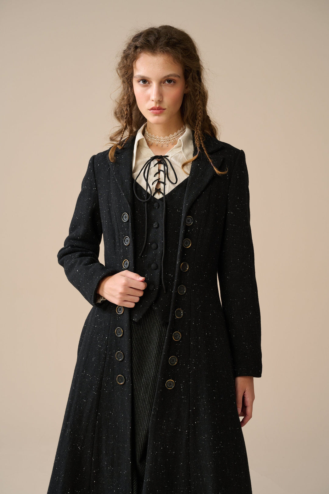 Doreen 15 |Vest-Layered 100% Wool Coat