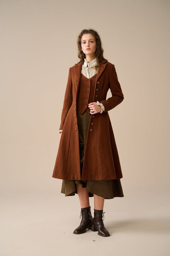 Doreen 15 |Vest-Layered 100% Wool Coat