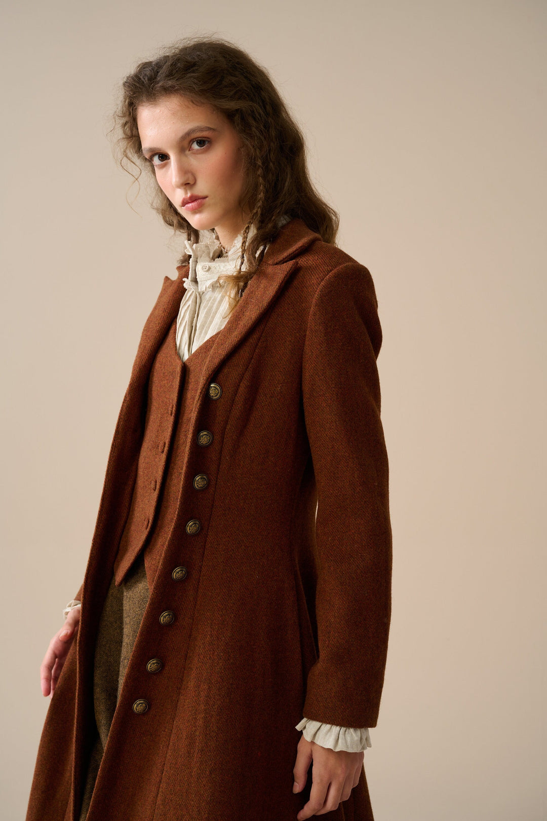 Doreen 15 |Vest-Layered 100% Wool Coat