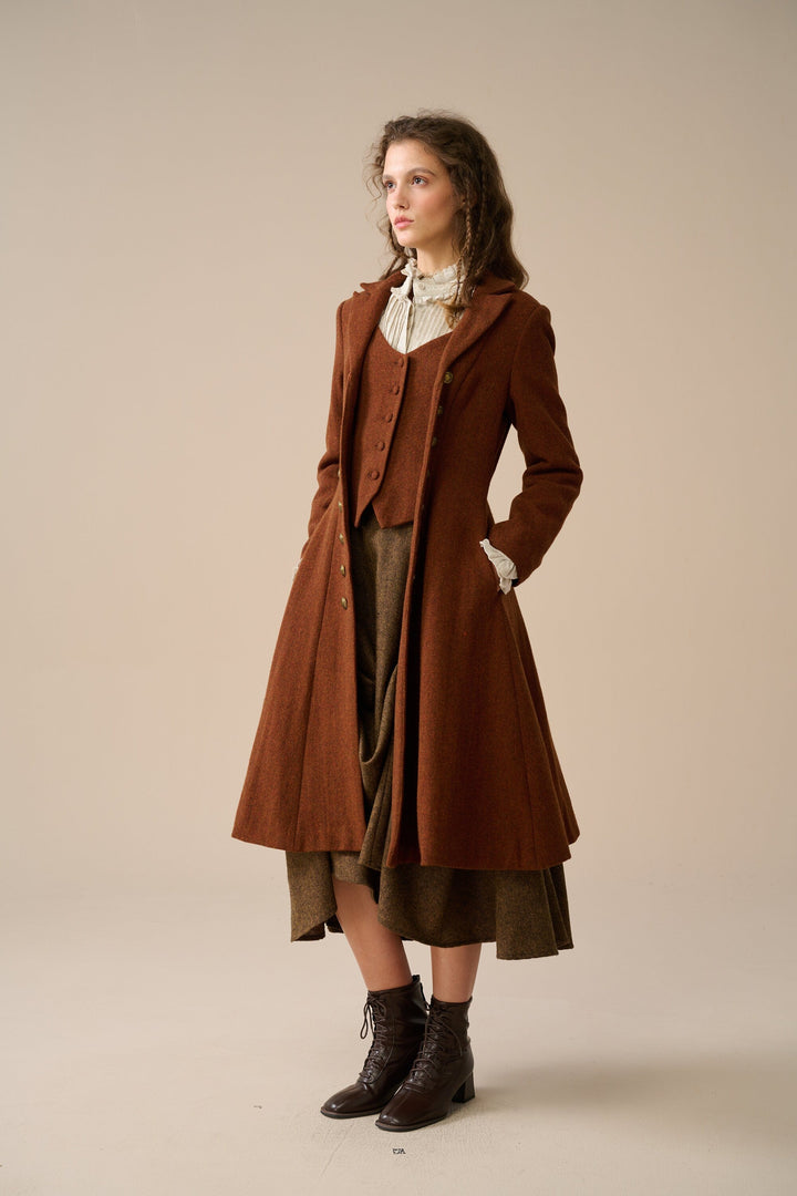 Doreen 15 |Vest-Layered 100% Wool Coat