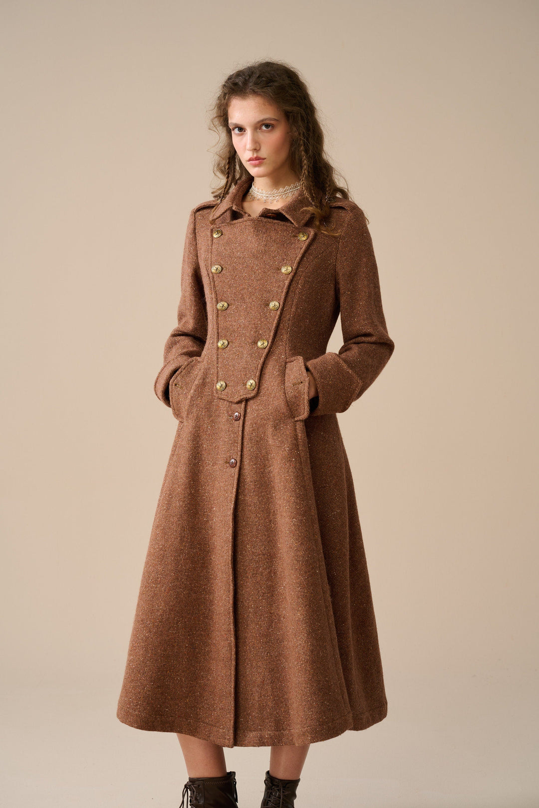 Erica 23 |Double breasted 100% wool coat