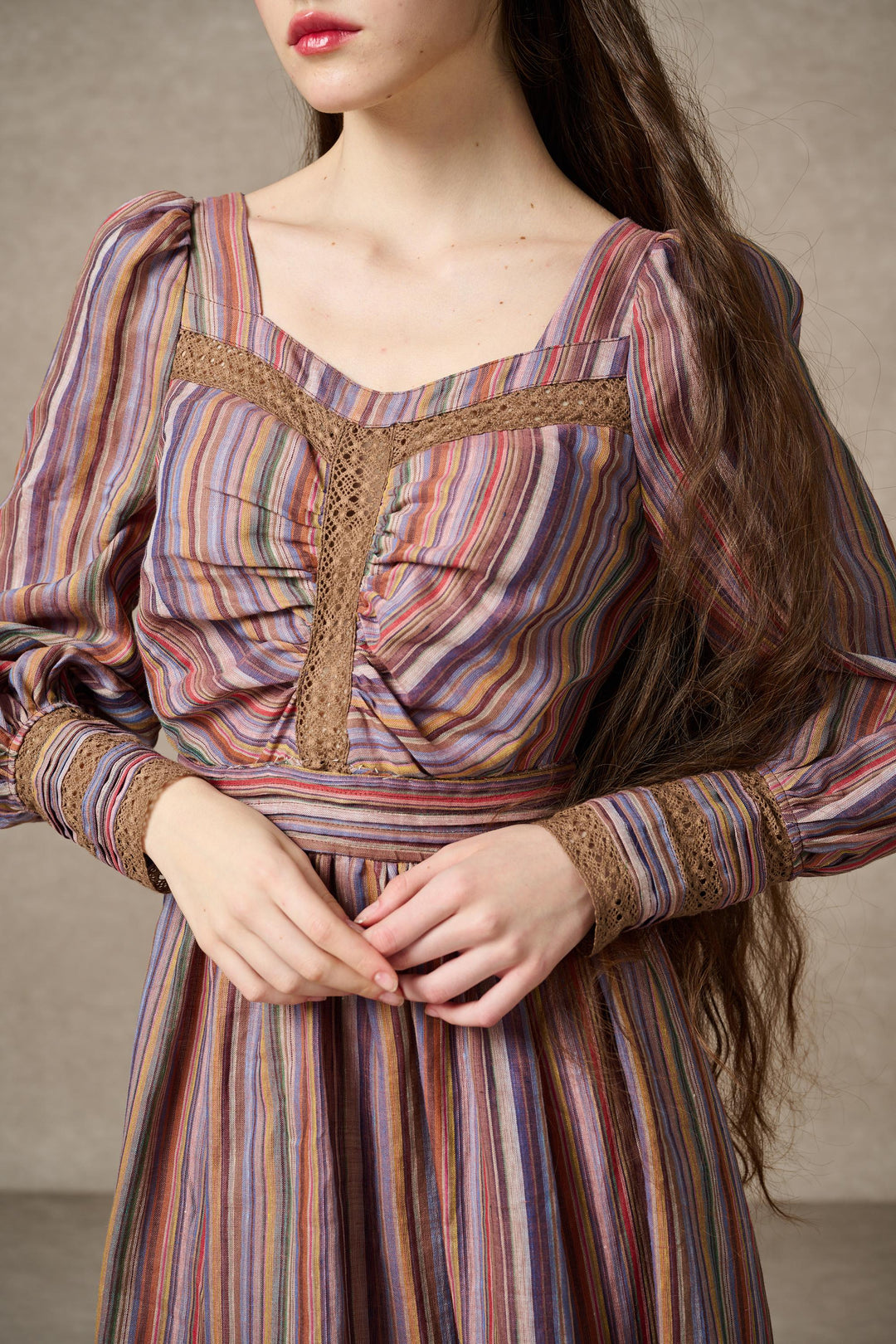 Sally 21 | Regency Striped Linen Dress