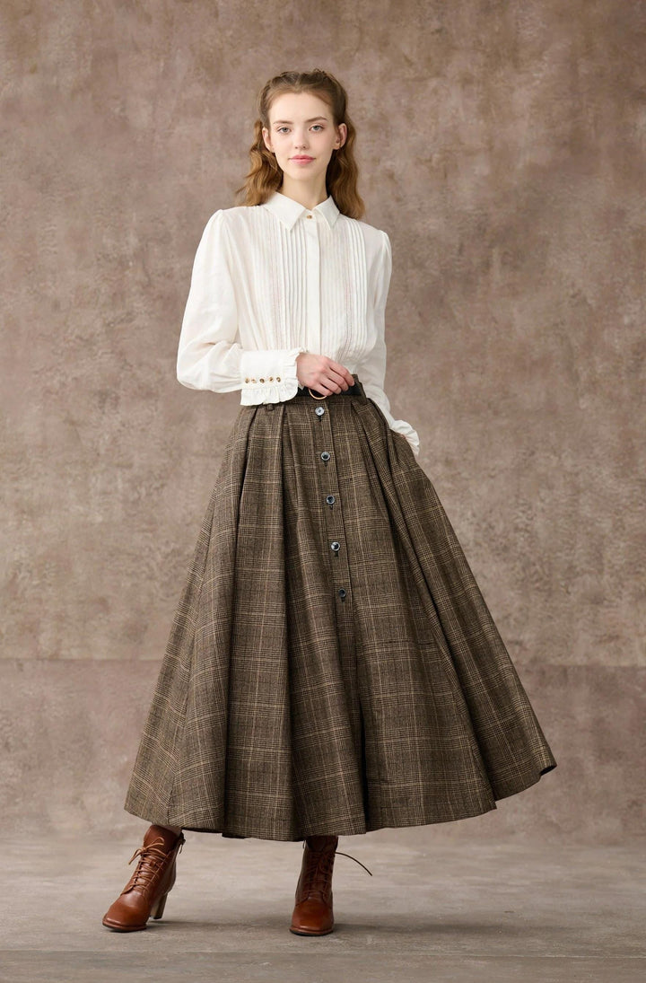 Santal 3 | Striped Wool Skirt