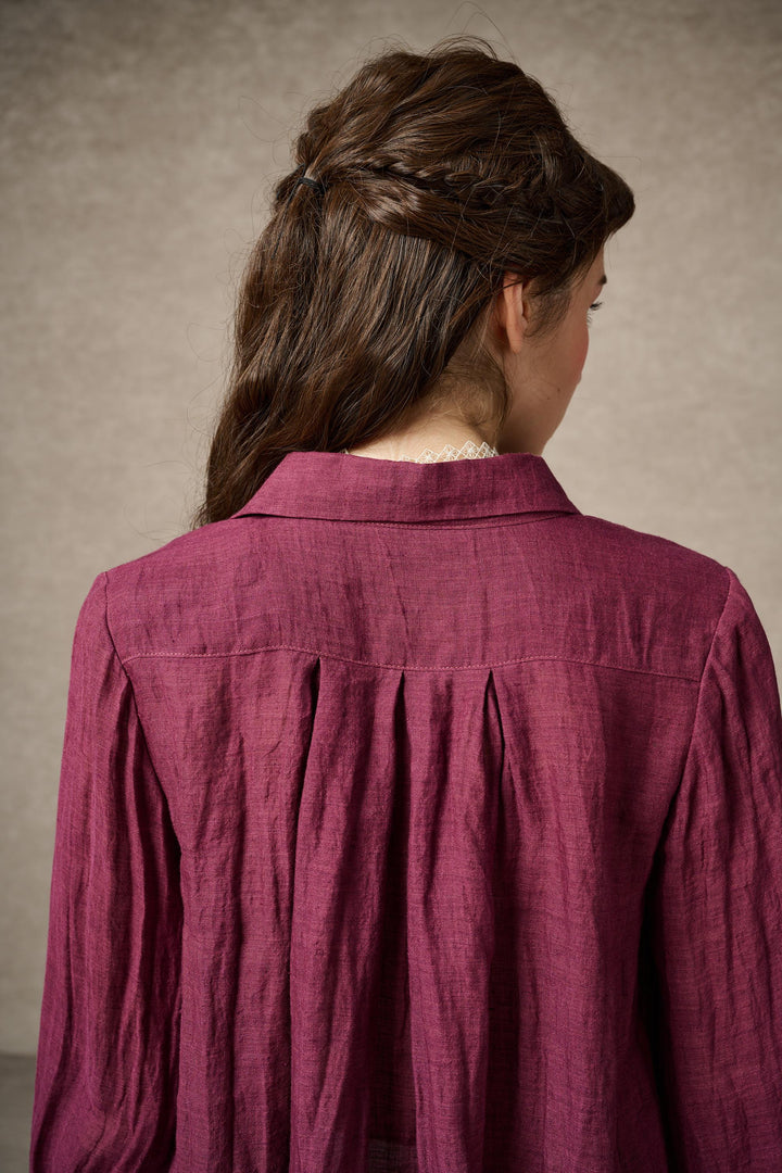 Laurel 13 | Lace-up Linen Blouse Shirt