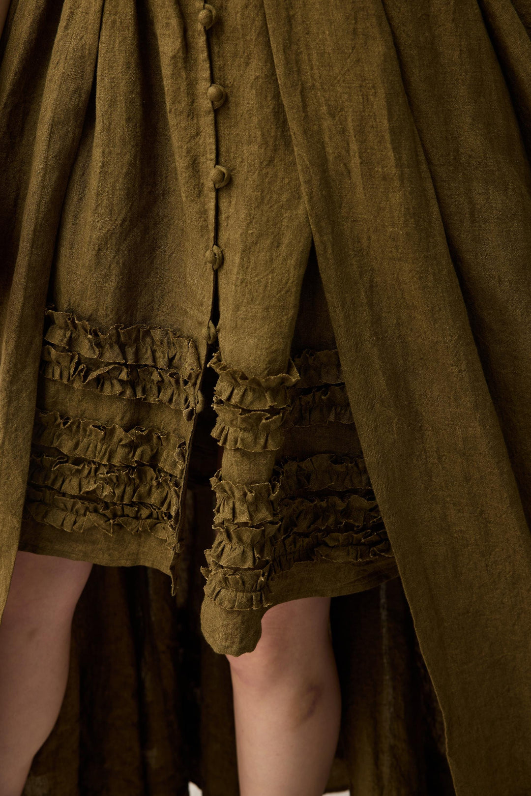 Wearable Poetry 17 | Ruffled linen dress & skirt （2 pieces)