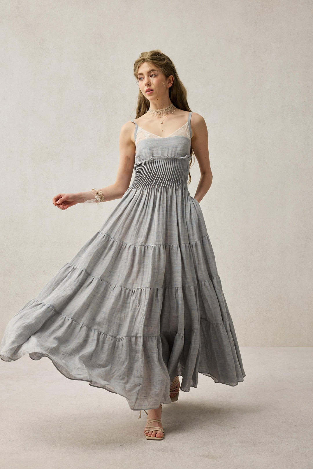 Daisy Veil 30 | Accordion Pleated Linen dress