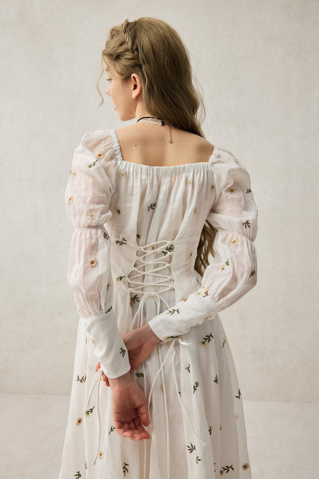 Phoenix 24 | Embroidery Daisy Linen Dress