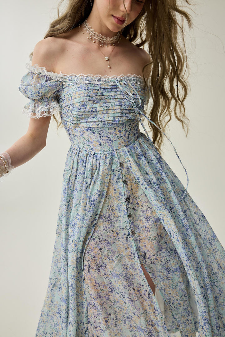 Monet Haze 26 | Fairy layered Linen Dress with pintucks