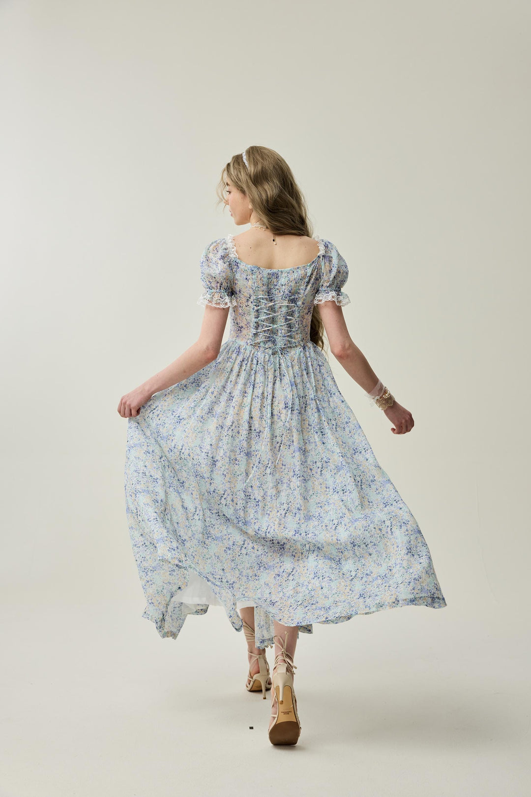 Monet Haze 26 | Fairy layered Linen Dress with pintucks