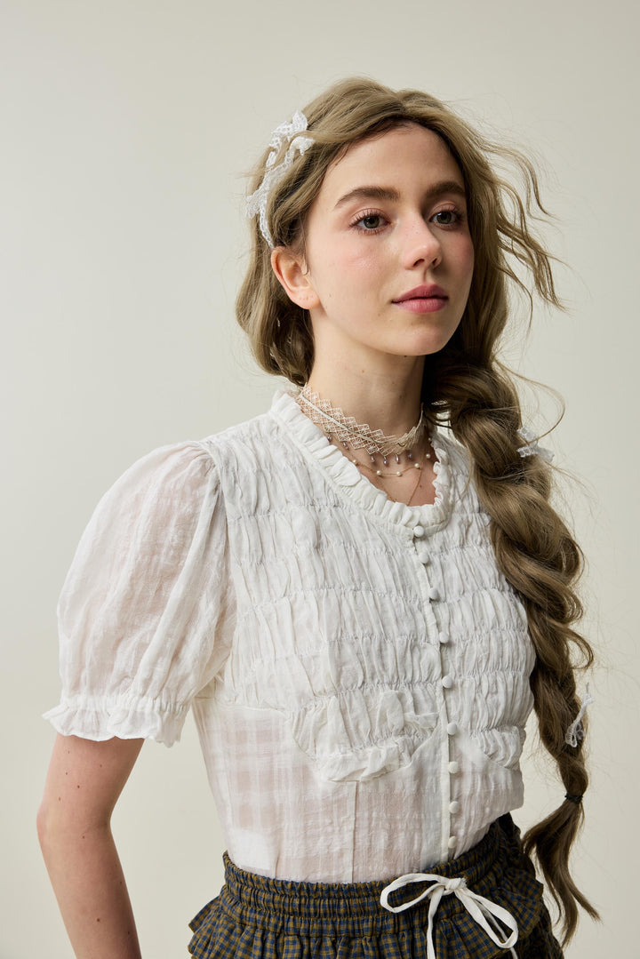 Clove 9 | smocked linen blouse