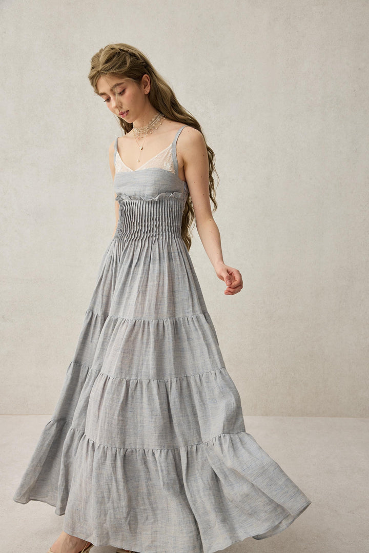 Daisy Veil 30 | Accordion Pleated Linen dress