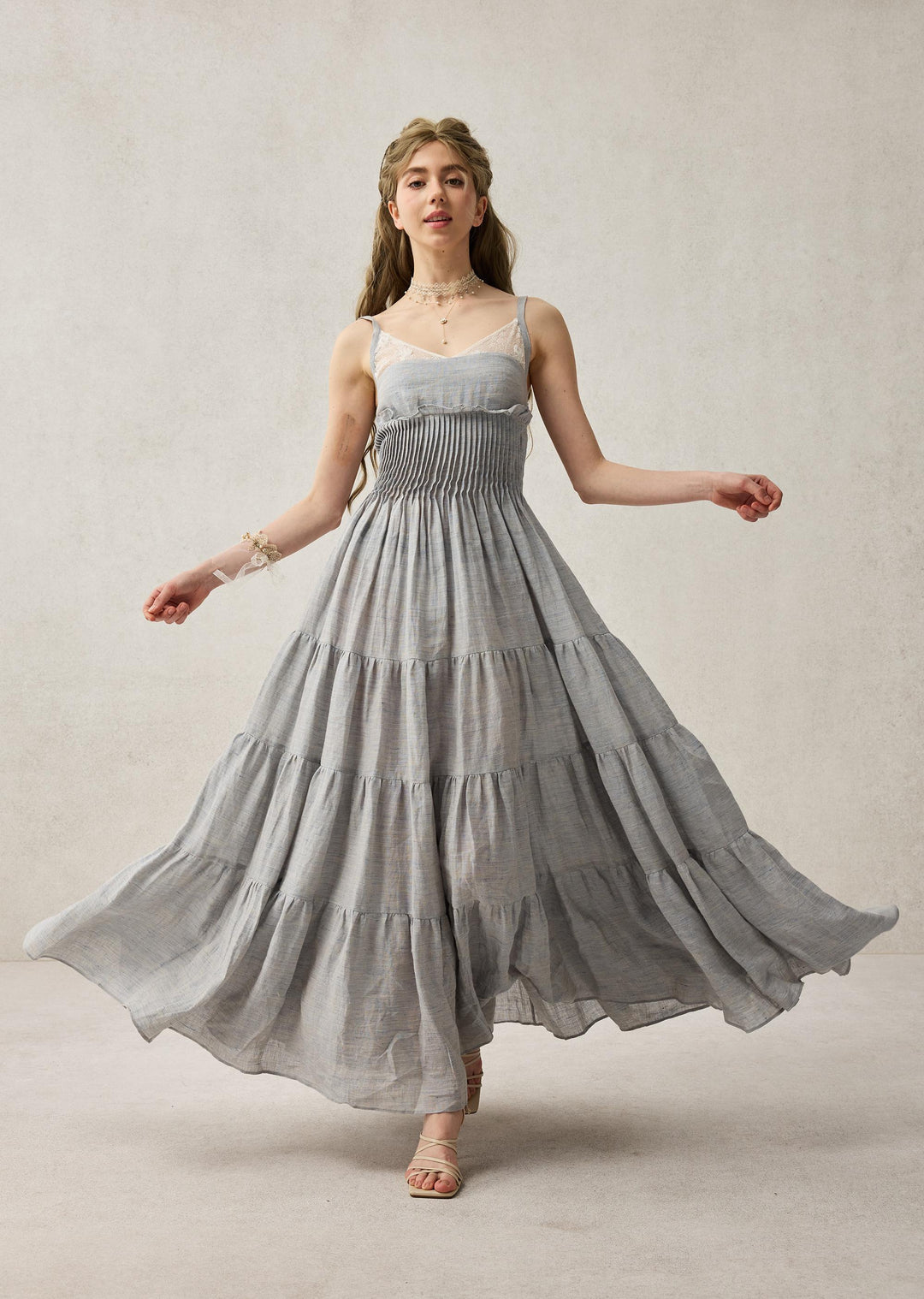 Daisy Veil 30 | Accordion Pleated Linen dress