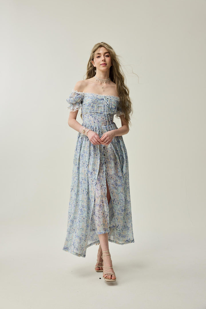 Monet Haze 26 | Fairy layered Linen Dress with pintucks