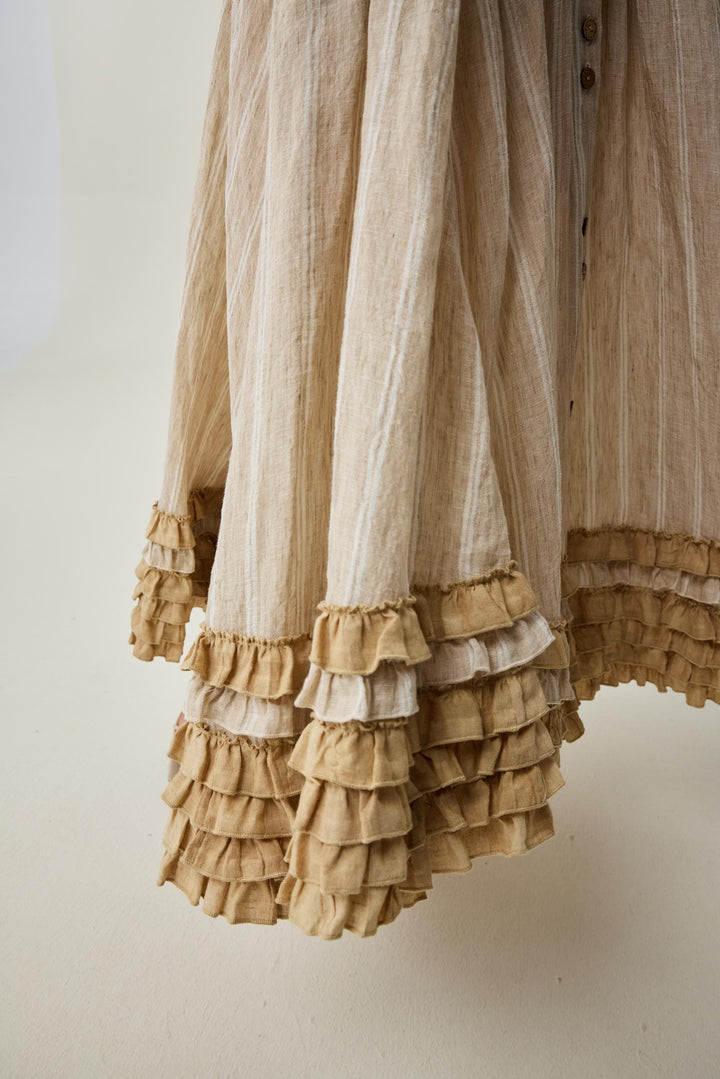 Dorothy 27 | Ruffled maxi linen skirt