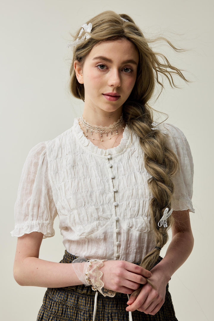 Clove 9 | smocked linen blouse