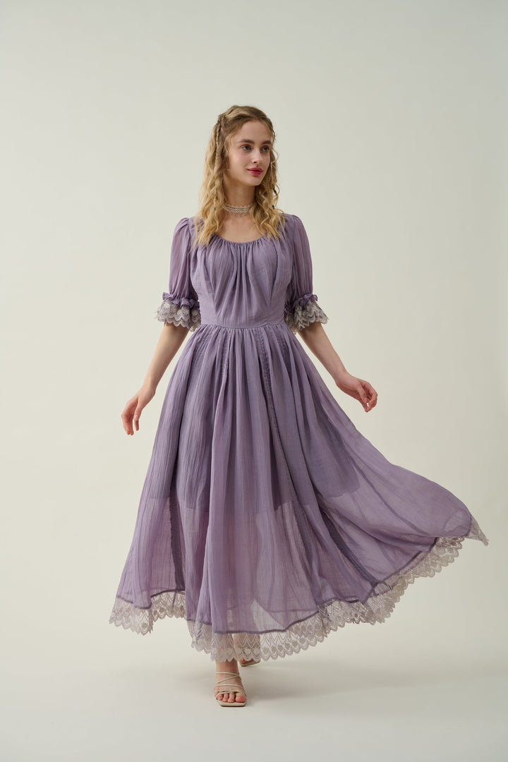 Elowen 27 | Lace Linen dress gown ( 2 way to wear )