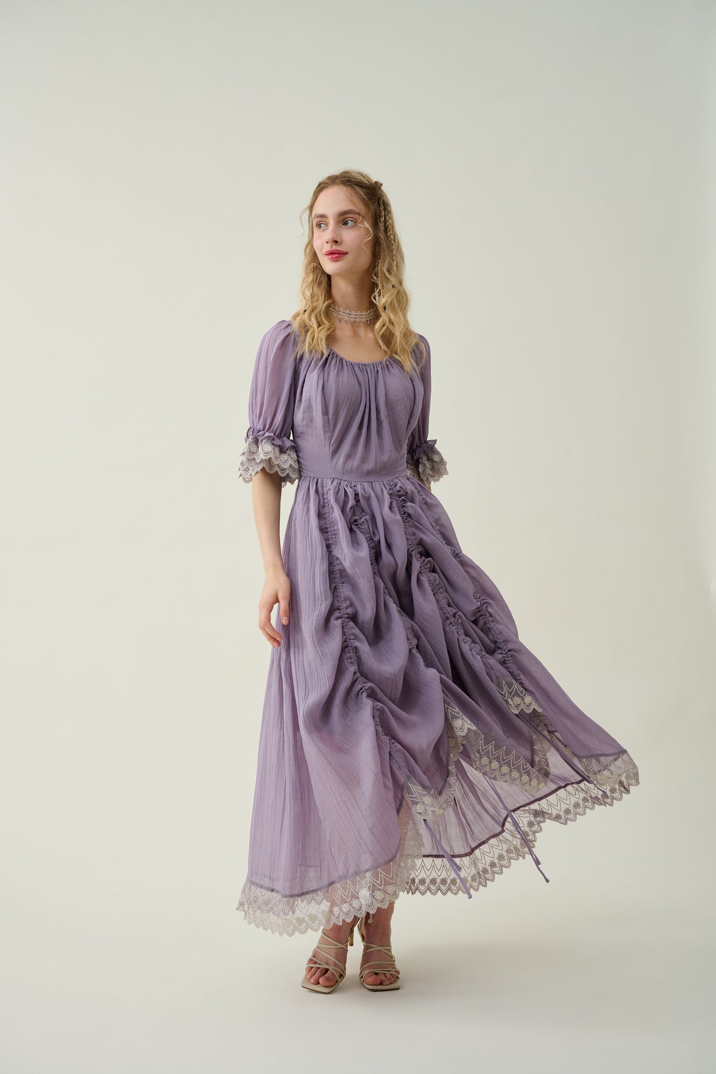 Elowen 27 | Lace Linen dress gown ( 2 way to wear ) – Linennaive