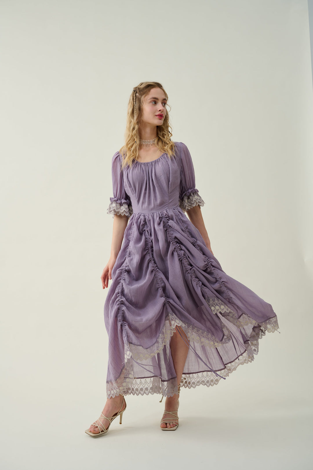 Elowen 27 | Lace Linen dress gown ( 2 way to wear )