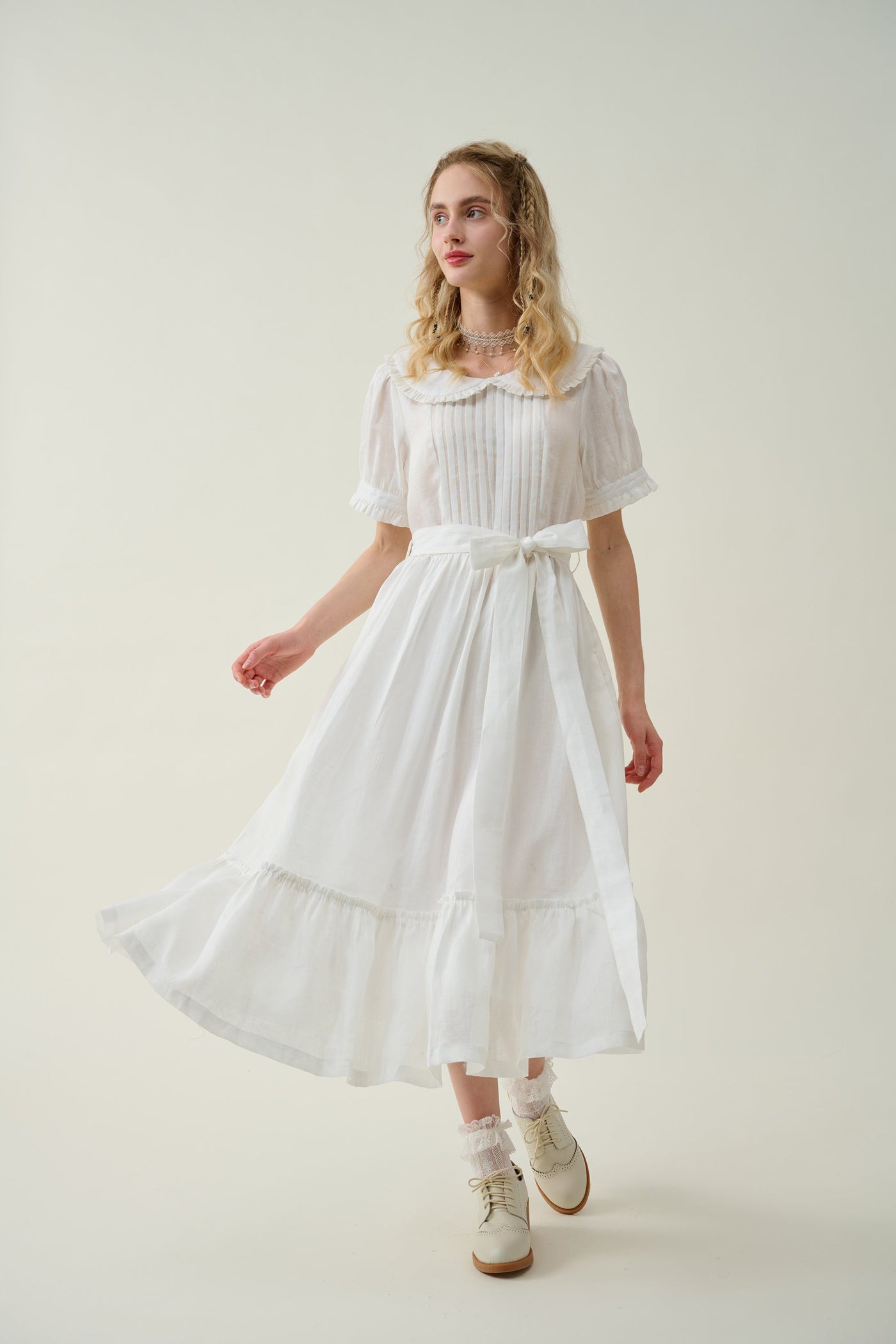 Belle 11 | Peter Pan linen french dress – Linennaive