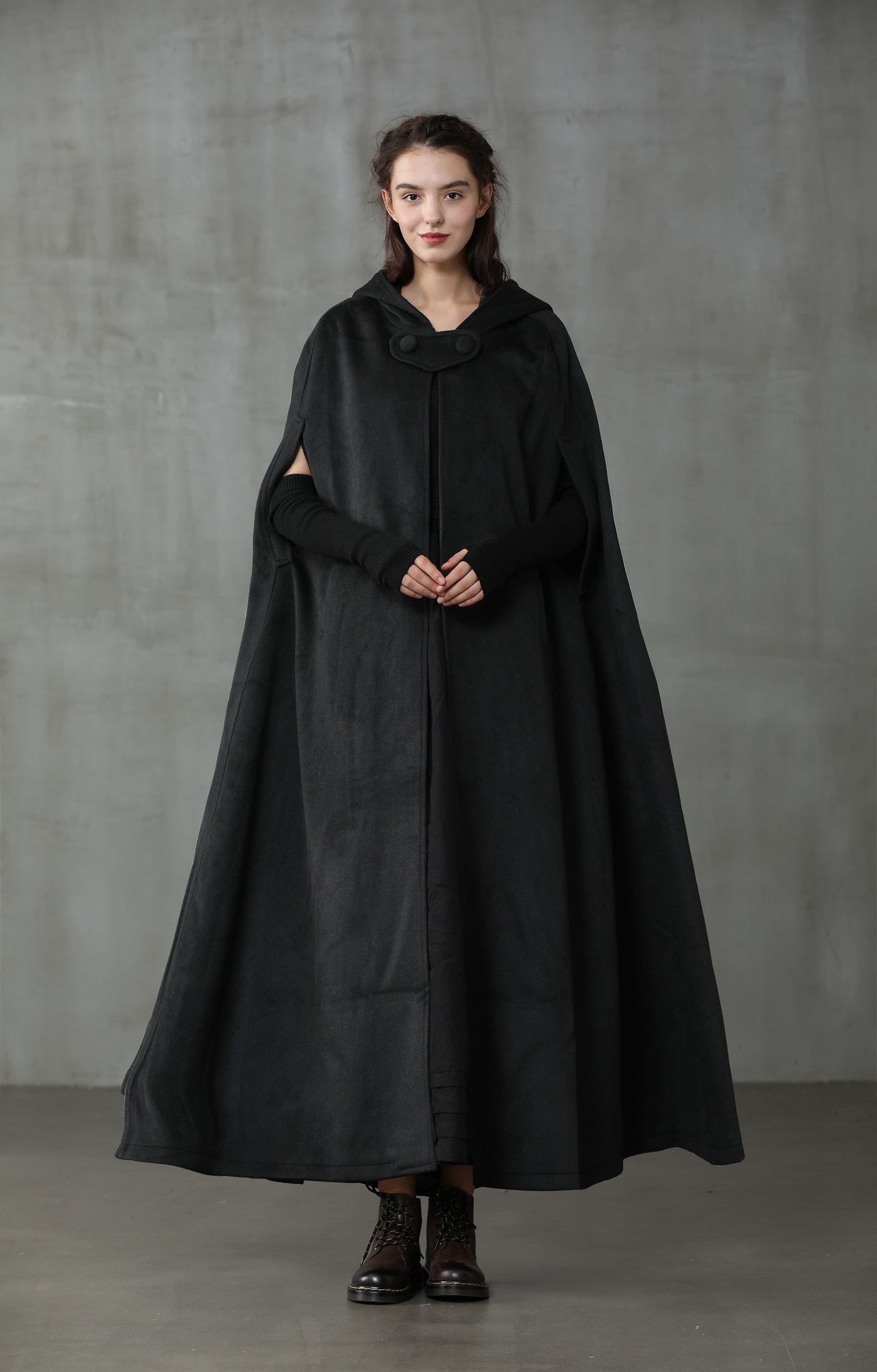 Maxi Hooded Wool Coat Cloak (8 Colors) – Linennaive