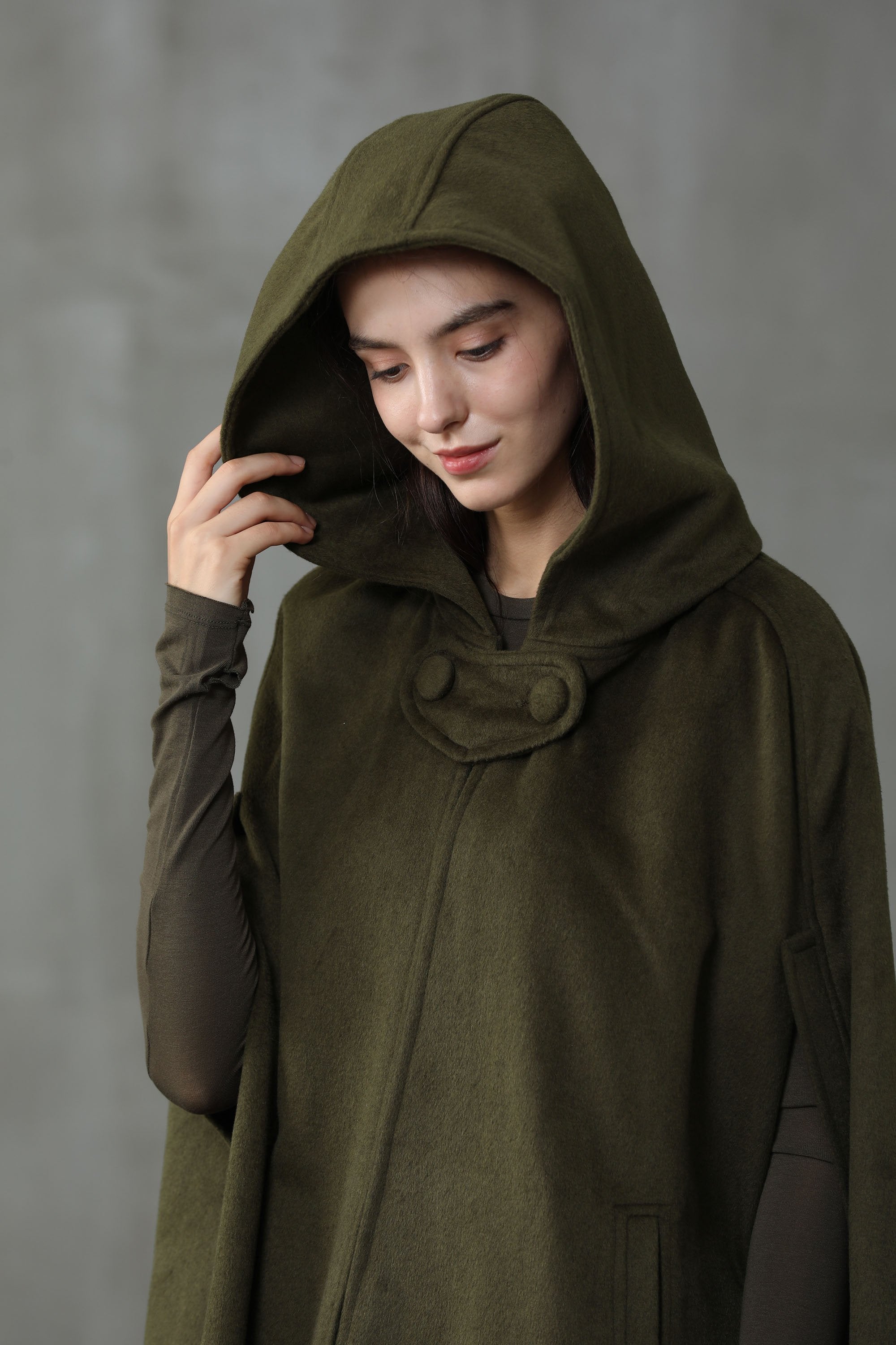 Maxi Hooded Wool Coat Cloak 8 Colors Linennaive