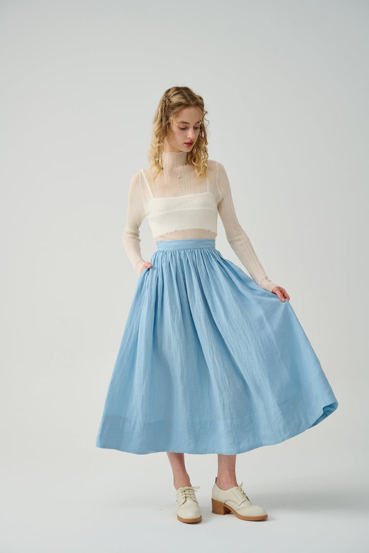 Daisy 03 | mustard yellow linen skirt