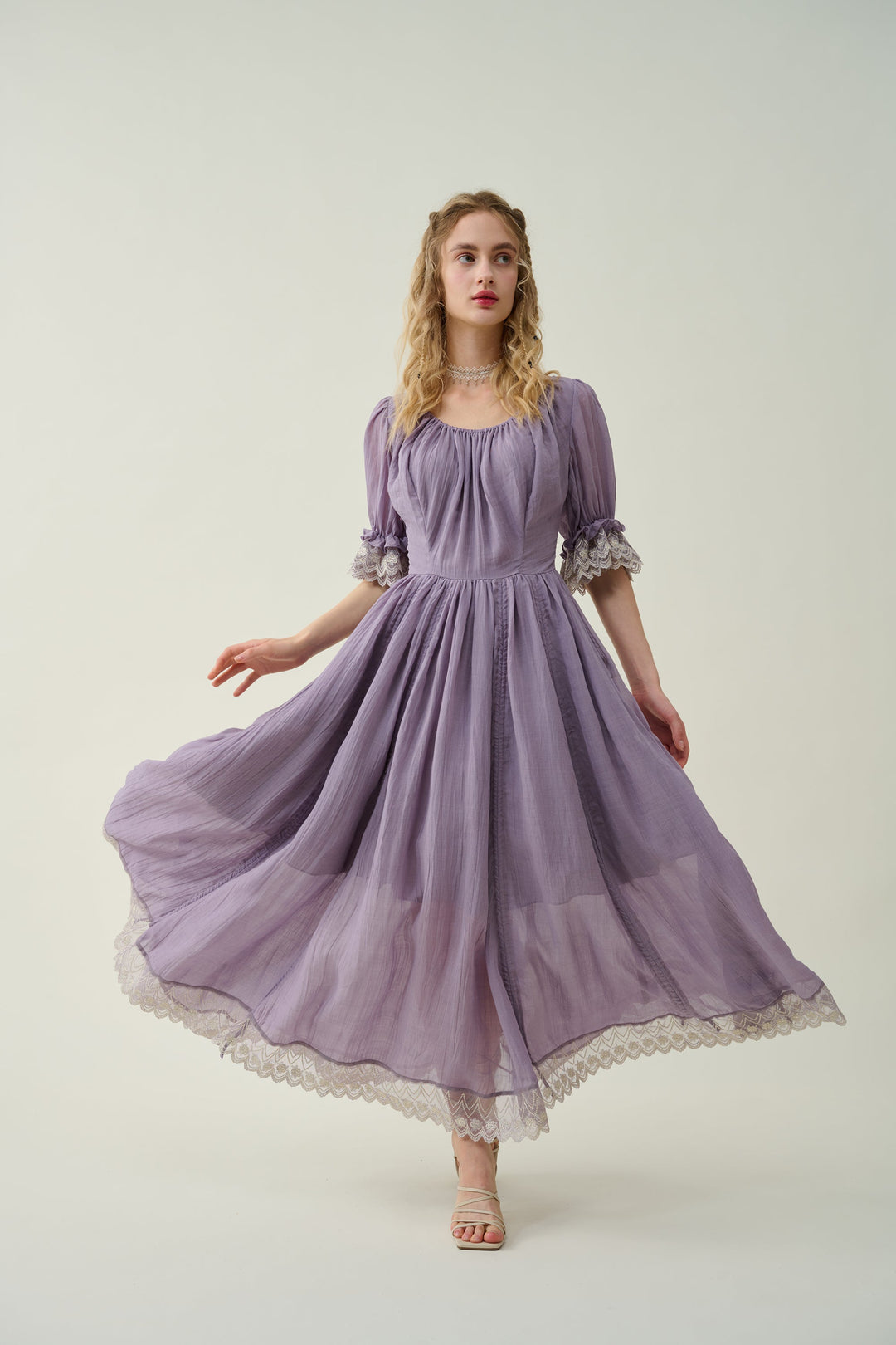 Elowen 27 | Lace Linen dress gown ( 2 way to wear )