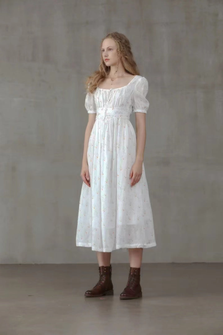 BERGAMOTE 20 |Floral Linen Dress