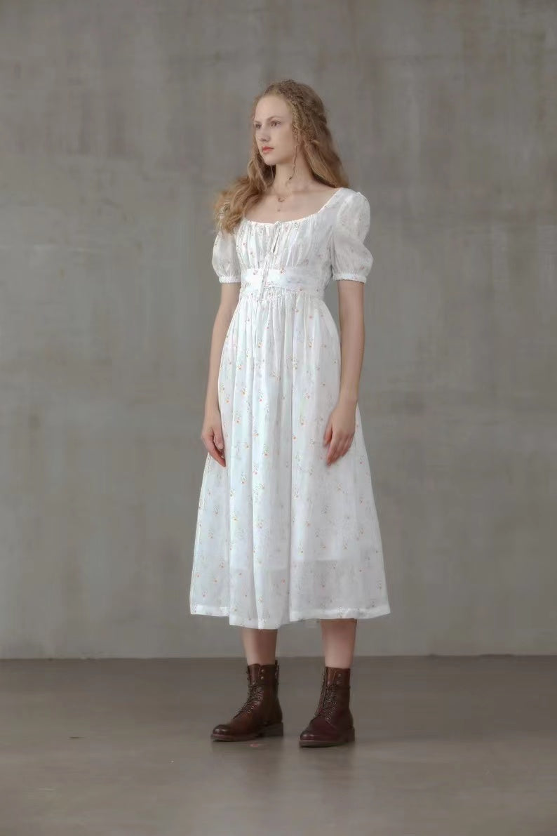 BERGAMOTE 20 |Floral Linen Dress