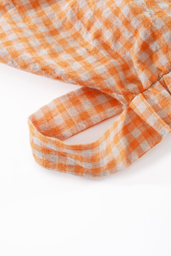 Ease 17 | 100% linen plaid blouse