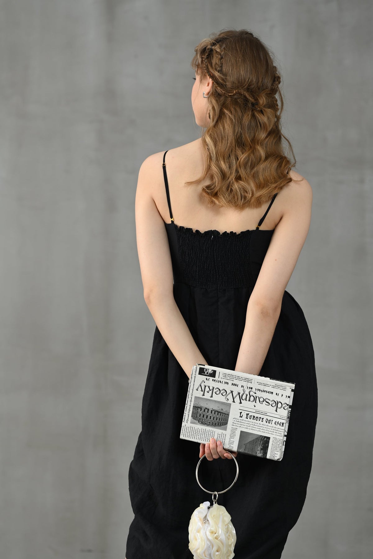 再再販！ foufou【THE DRESS dress linen #36】black ロングワンピース