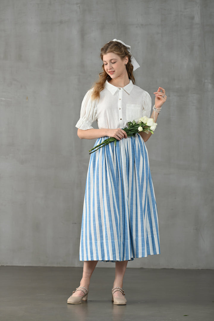 Lily of the valley 11 | Striped linen skirt