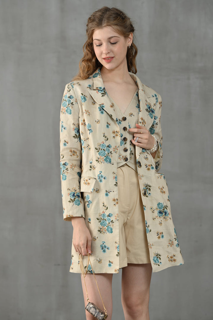 Rococo Light 11 | 100% linen corset trench coat