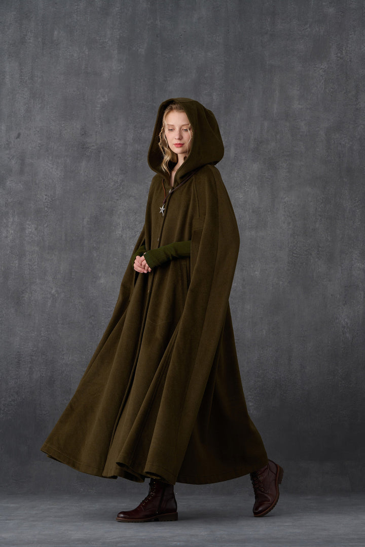 Parini 33 | Maxi Hooded wool cloak coat