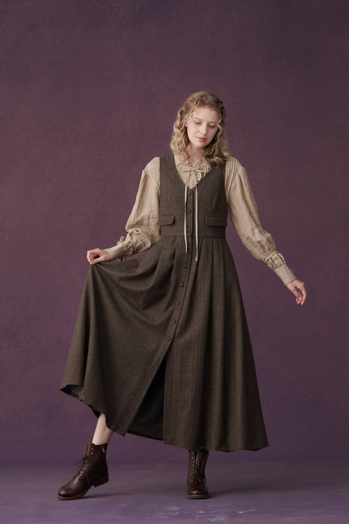 Dark Amber 11 | Academia wool dress