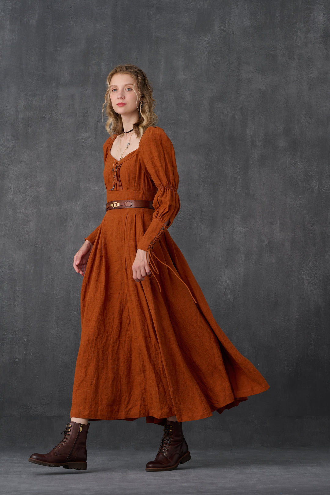 PHOENIX 24 | REGENCY LACE-UP LINEN DRESS