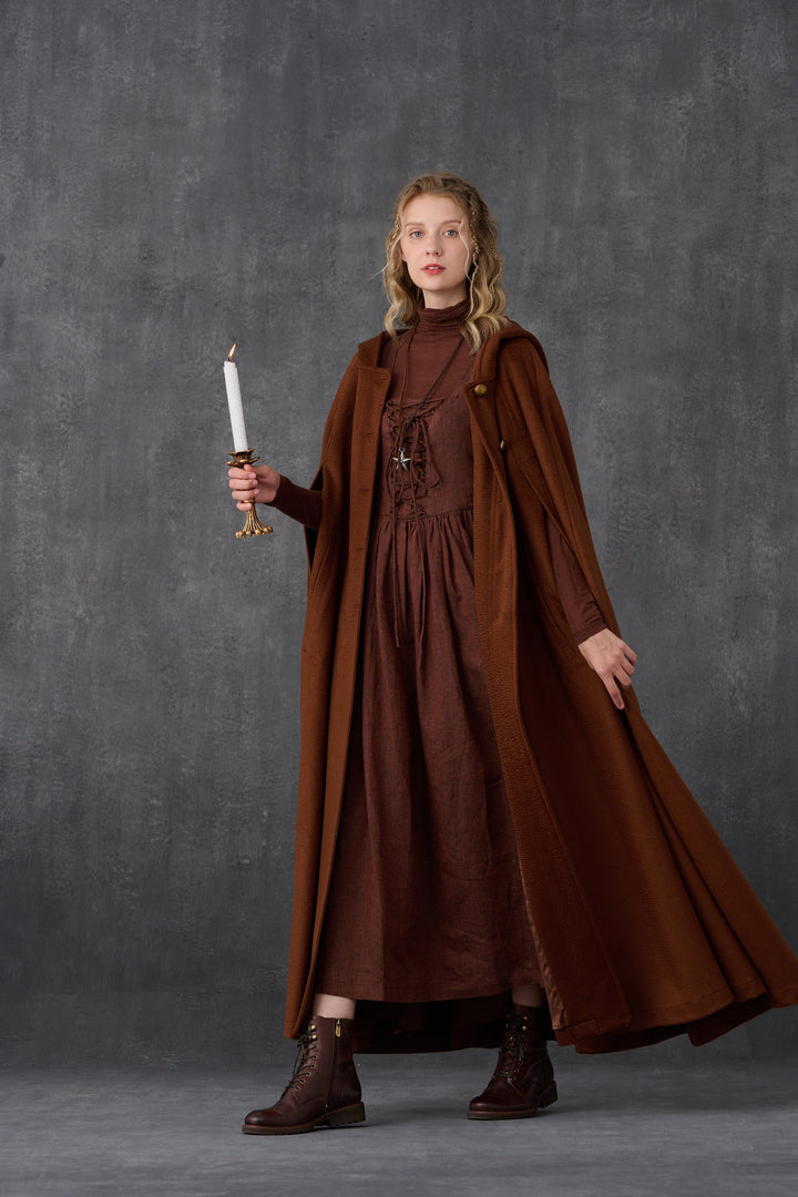 Parini 33 | Maxi Hooded wool cloak coat