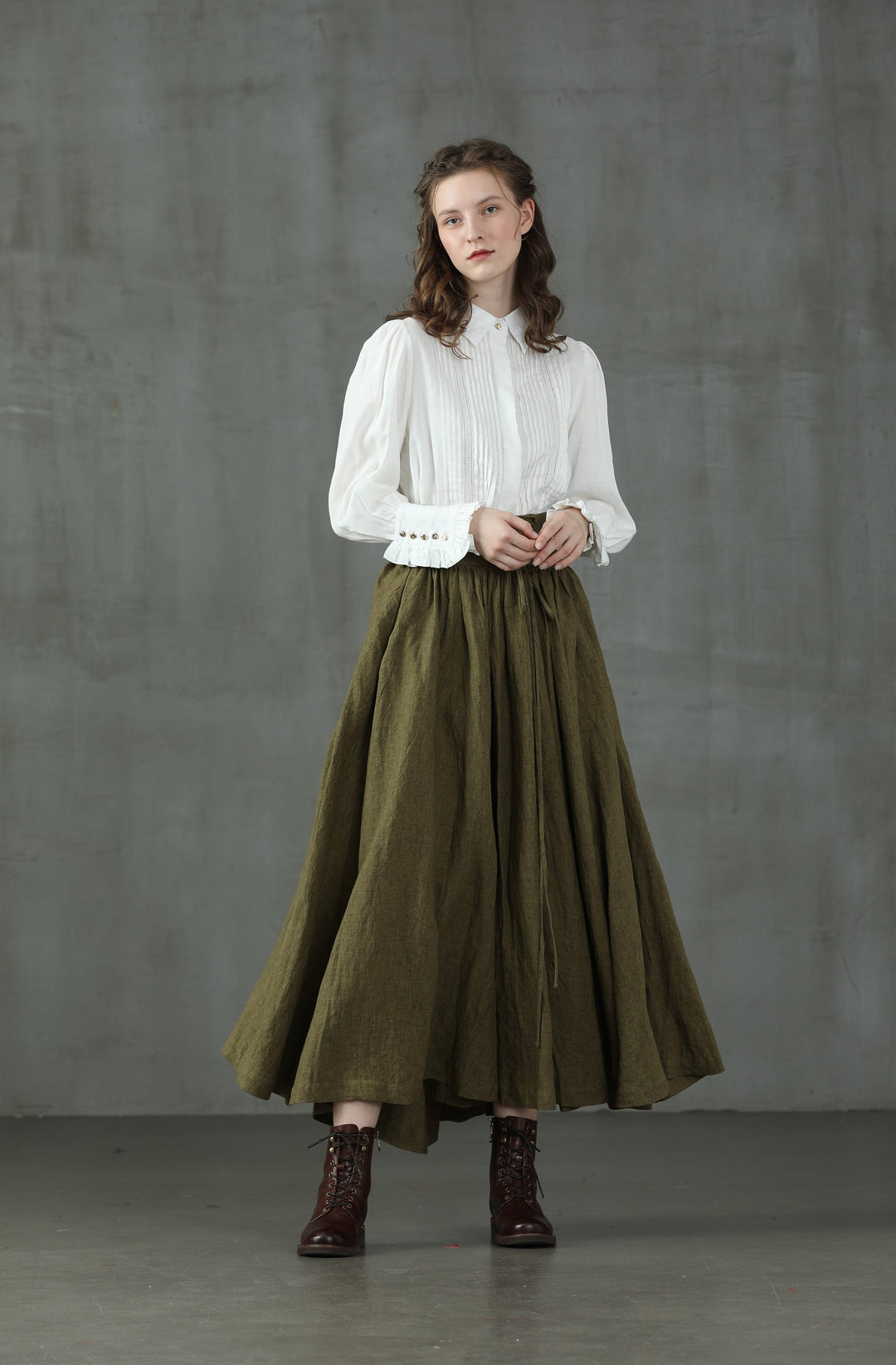 Jo March 31 | Accordion Pleated Linen Shirt