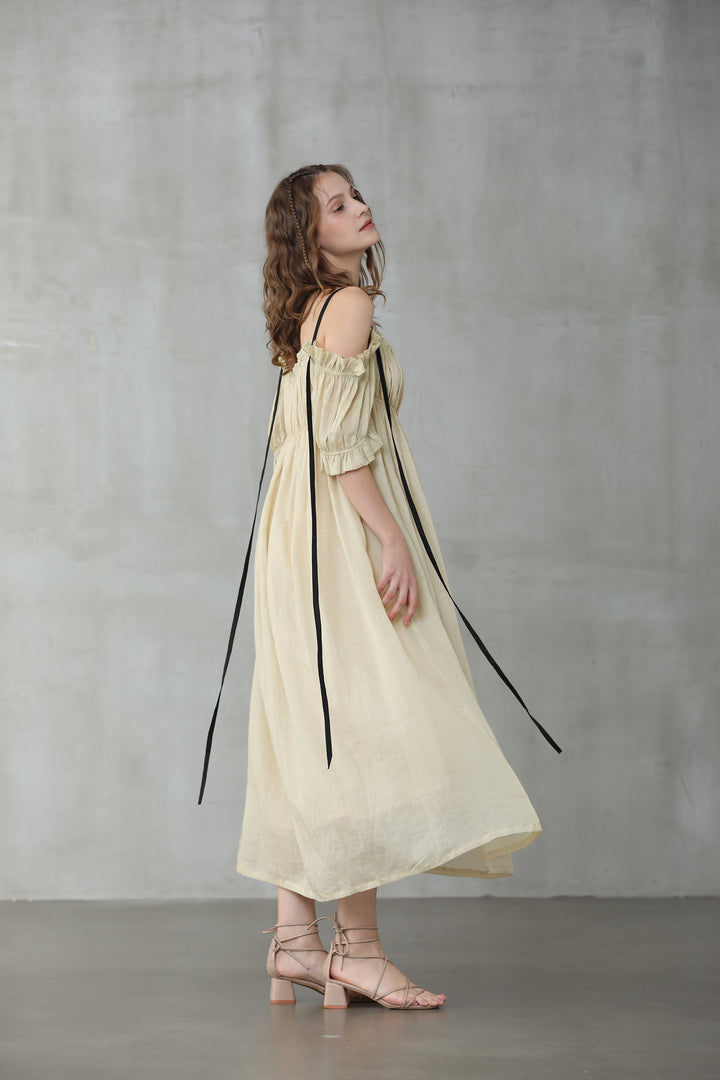 La Luna 11 | off shoulder linen dress