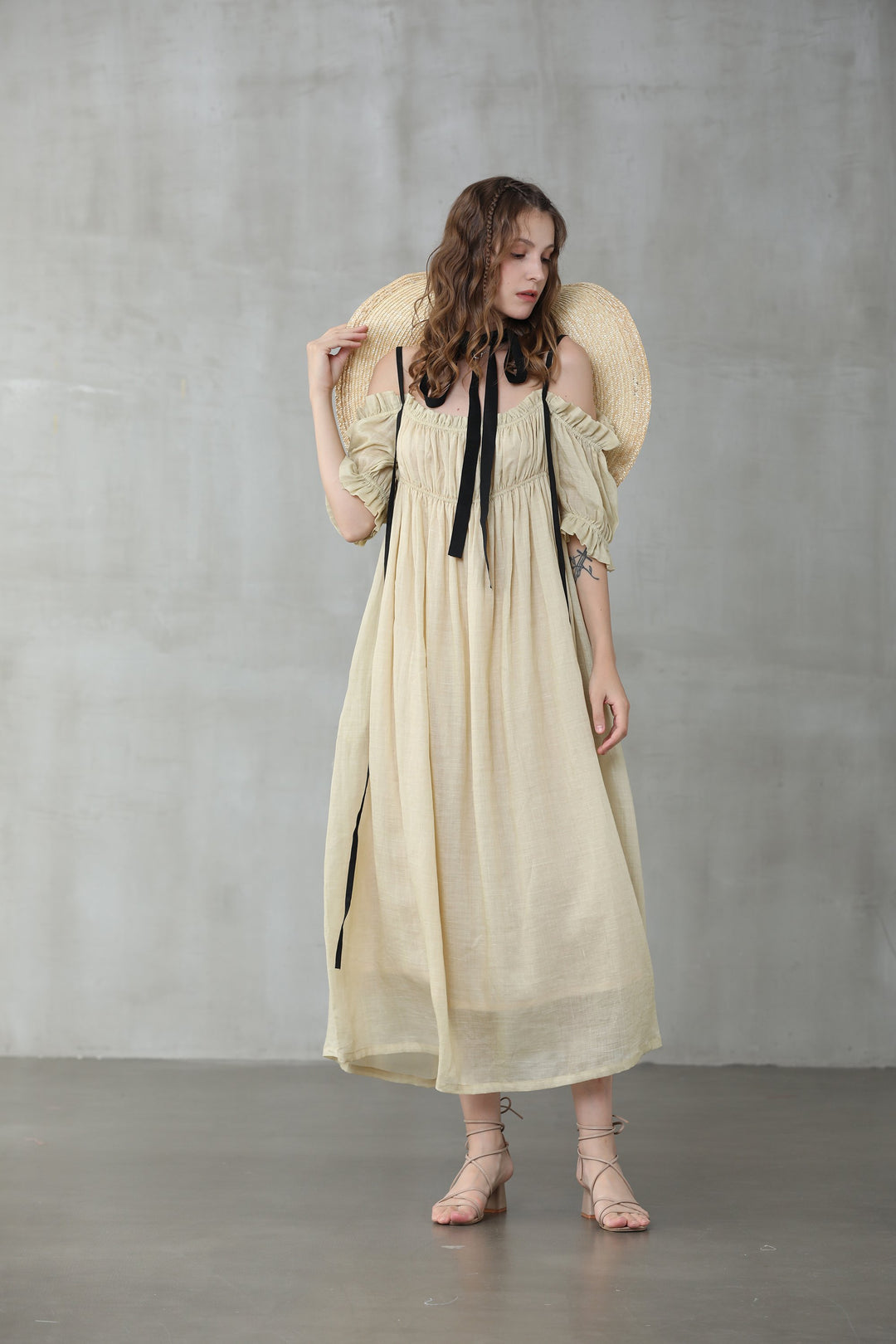 La Luna 11 | old lace linen dress