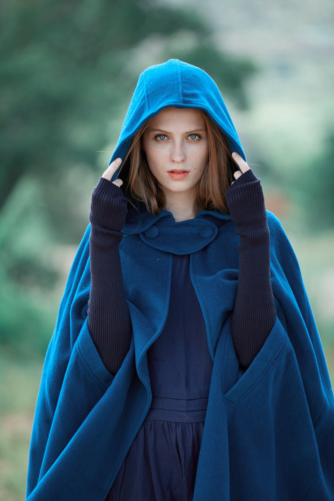 Maxi Hooded Wool Coat Cloak 8 Colors Linennaive