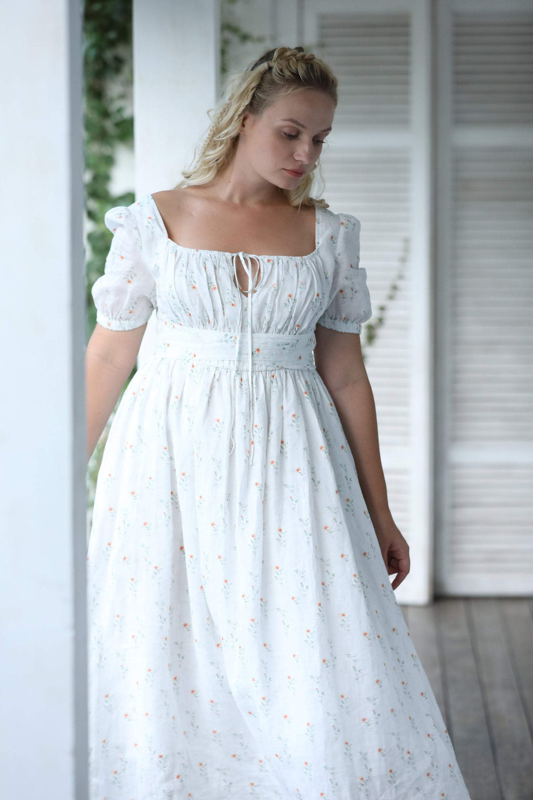 BERGAMOTE 20 |Floral Linen Dress