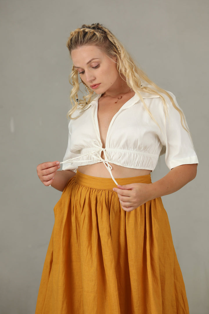 Daisy 03 | PLUS SIZE Linen Skirt