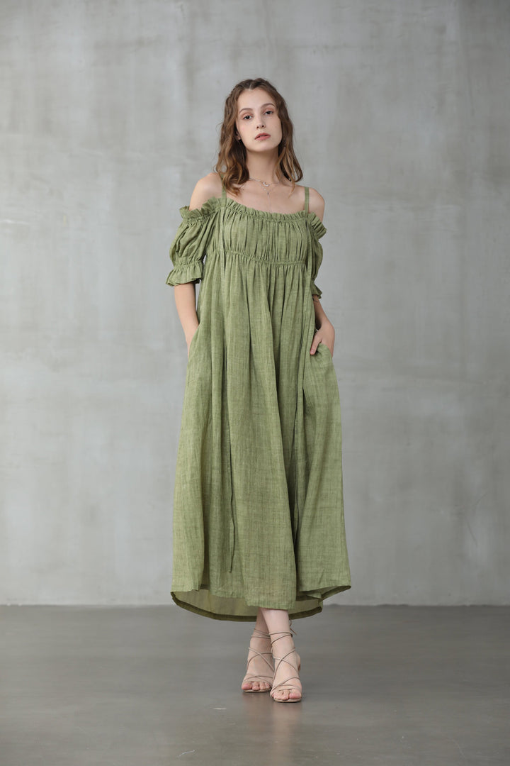 La Luna 11 | off shoulder linen dress