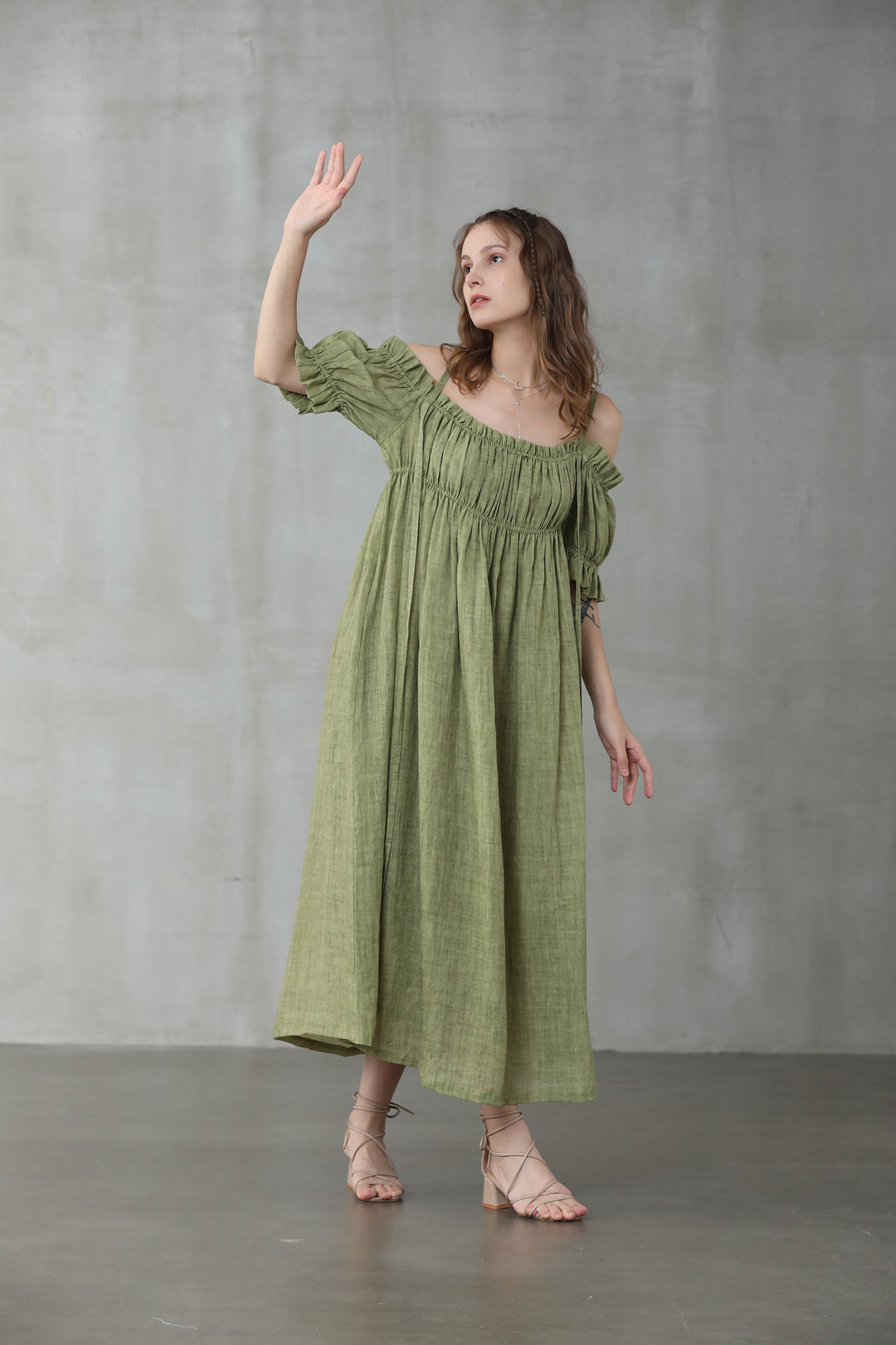 La Luna 11 | off shoulder linen dress