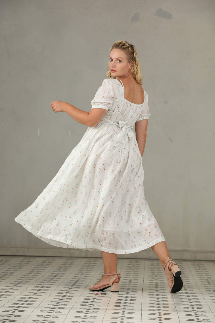 BERGAMOTE 20 |Floral Linen Dress