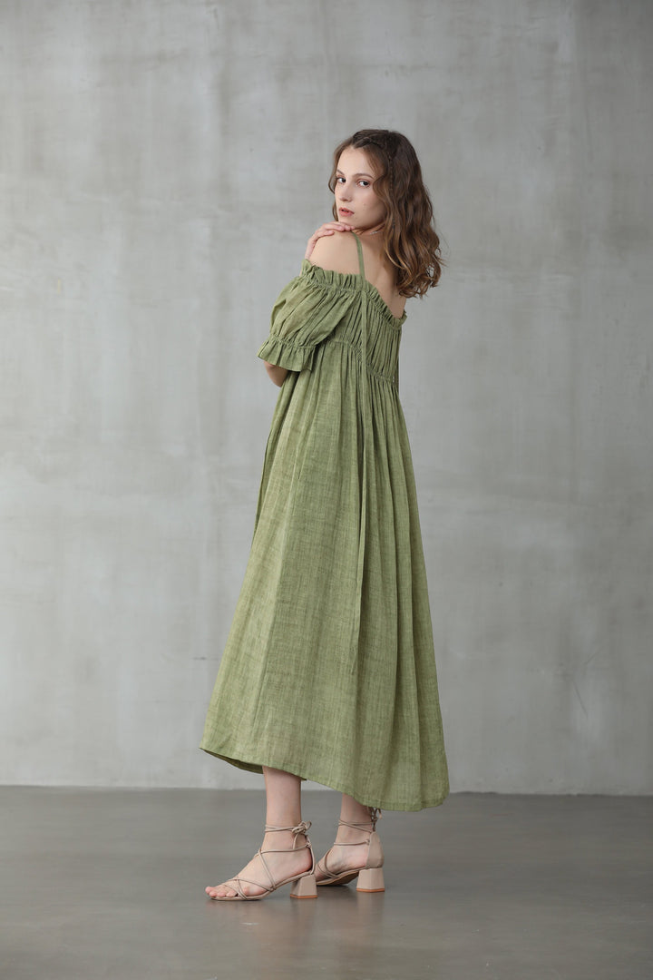 La Luna 11 | off shoulder linen dress