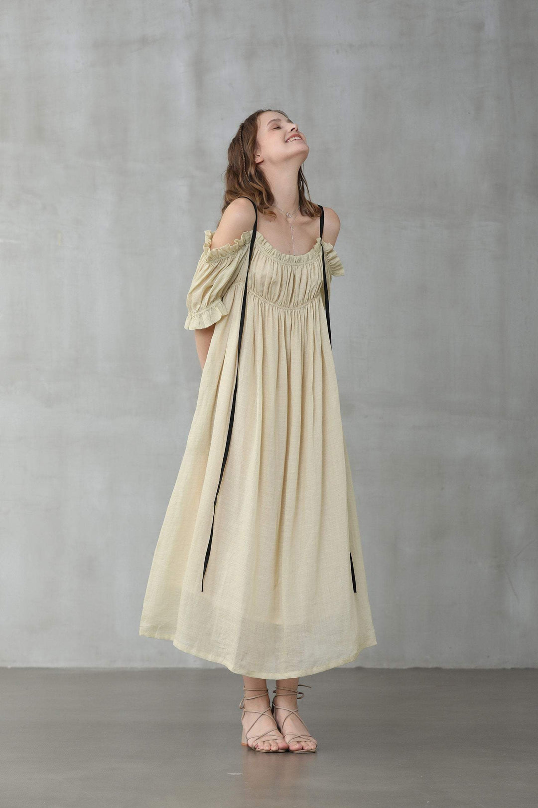 La Luna 11 | old lace linen dress